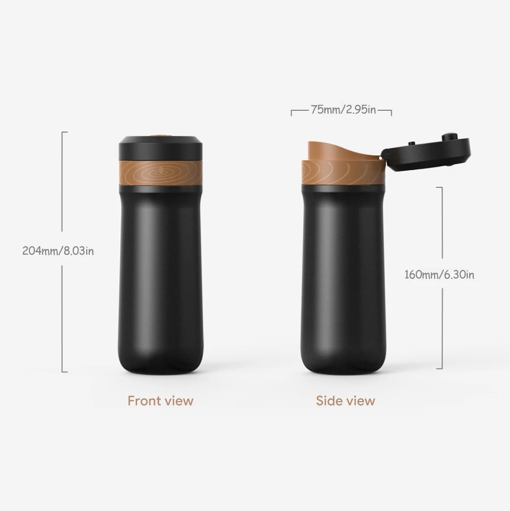 French Press Coffee Maker 2-Layer Filter Mesh Double Walled Stainless Steel Vacuum Insulated Coffee Tea Pot for Travel Office