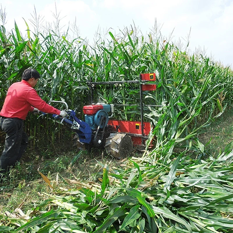Mini Harvester Corn Soybean Paddy Rice Sesame Harvesting Hand Push Tractor Grass Cutting Machine Alfalfa Chilli Clover Cutter