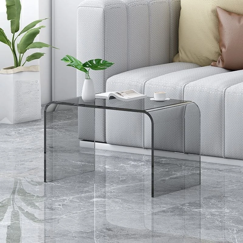 Transparent Minimalist Corner Side Table Multi-scene Furniture for Living Room Bedroom Bay Window Small Household Space