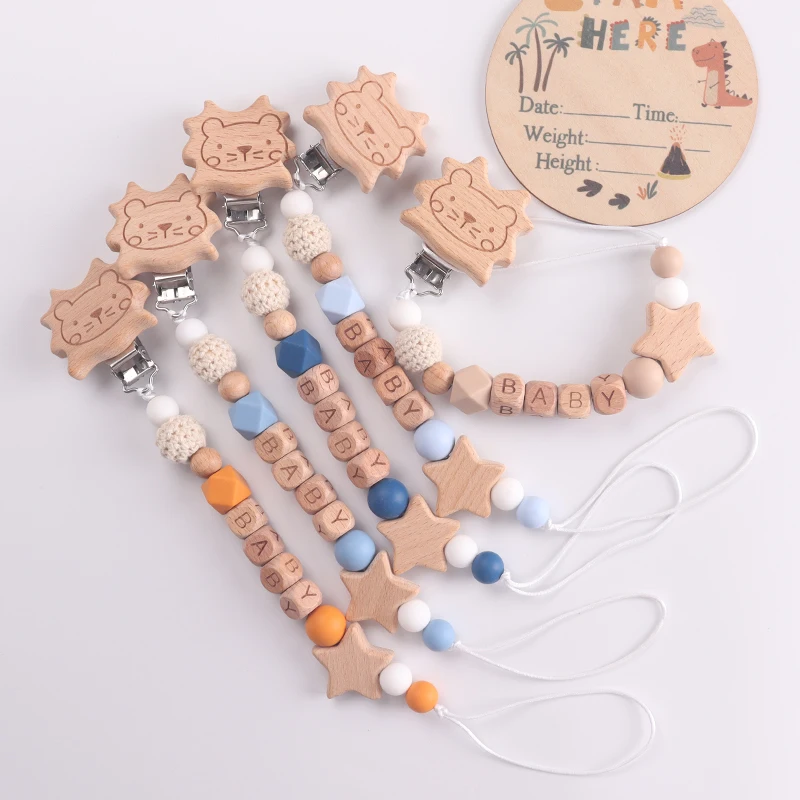 New Baby Pacifier Clips Teethers Toys Dummy Nipples Holder Clip Chain Babies Accessories Newborn Gifts Custom