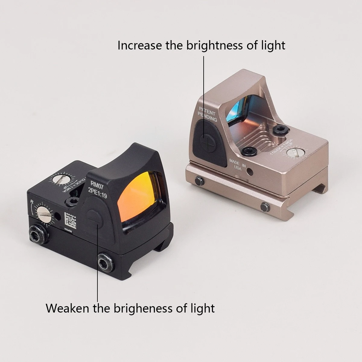 التكتيكية الادسنس المعادن النايلون RM ريد دوت نطاق البصر 2.5 MOA 20 مللي متر السكك الحديدية KSA KWC G17 G19 جبل الصيد المجسم Riflescope