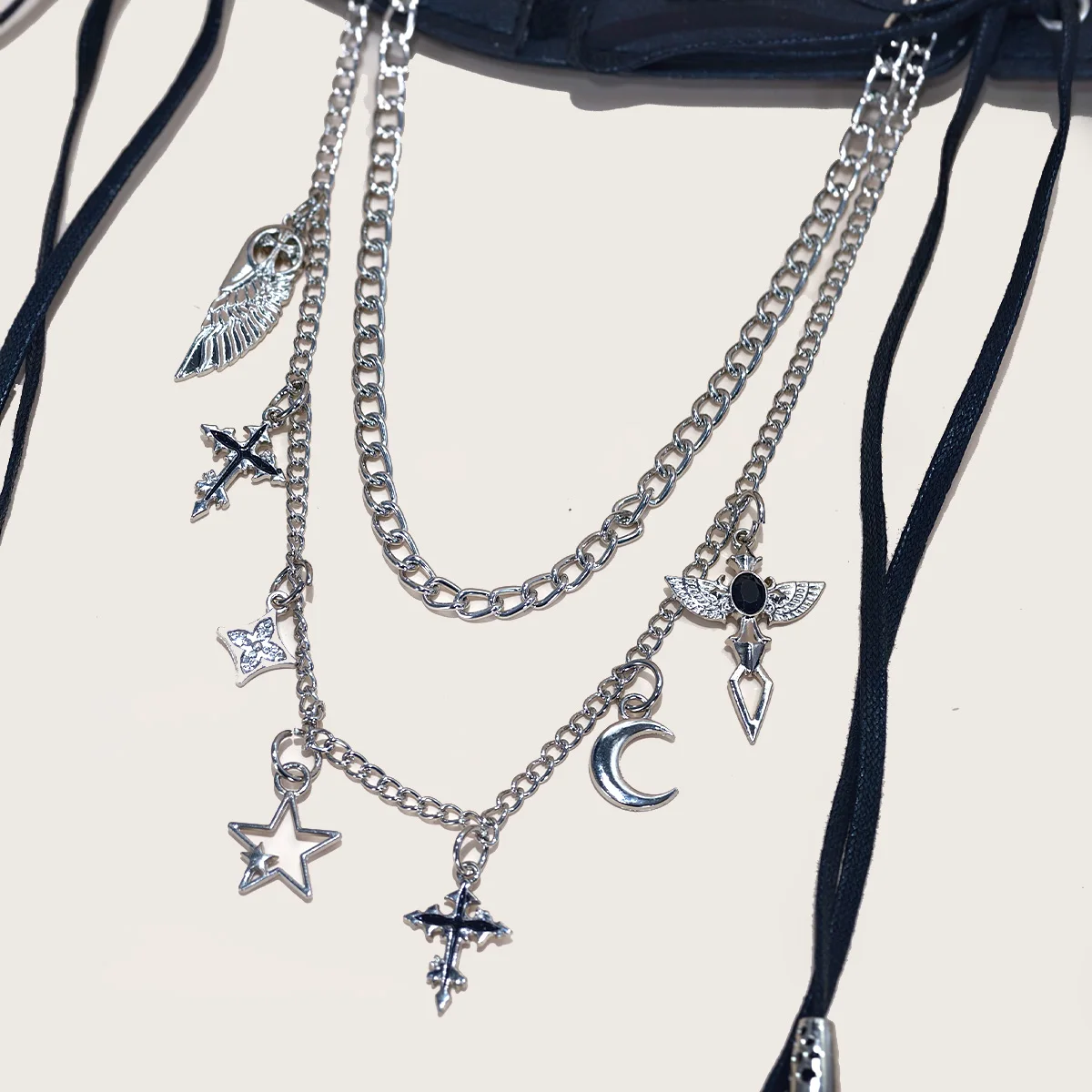 Spitze Korsett Punk Schwarz Breiten Gürtel Mit Kette Pu Leder Abnehmen Körper Gürtel für Frauen Elastische Hohe Taille Gürtel Weibliche Cummerbunds – Detail 7
