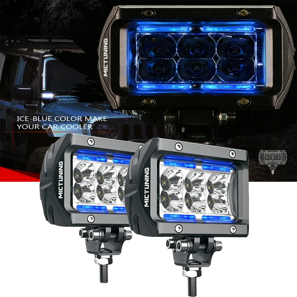 MICTUNING 2 Pcs LED Work Light Strip 4