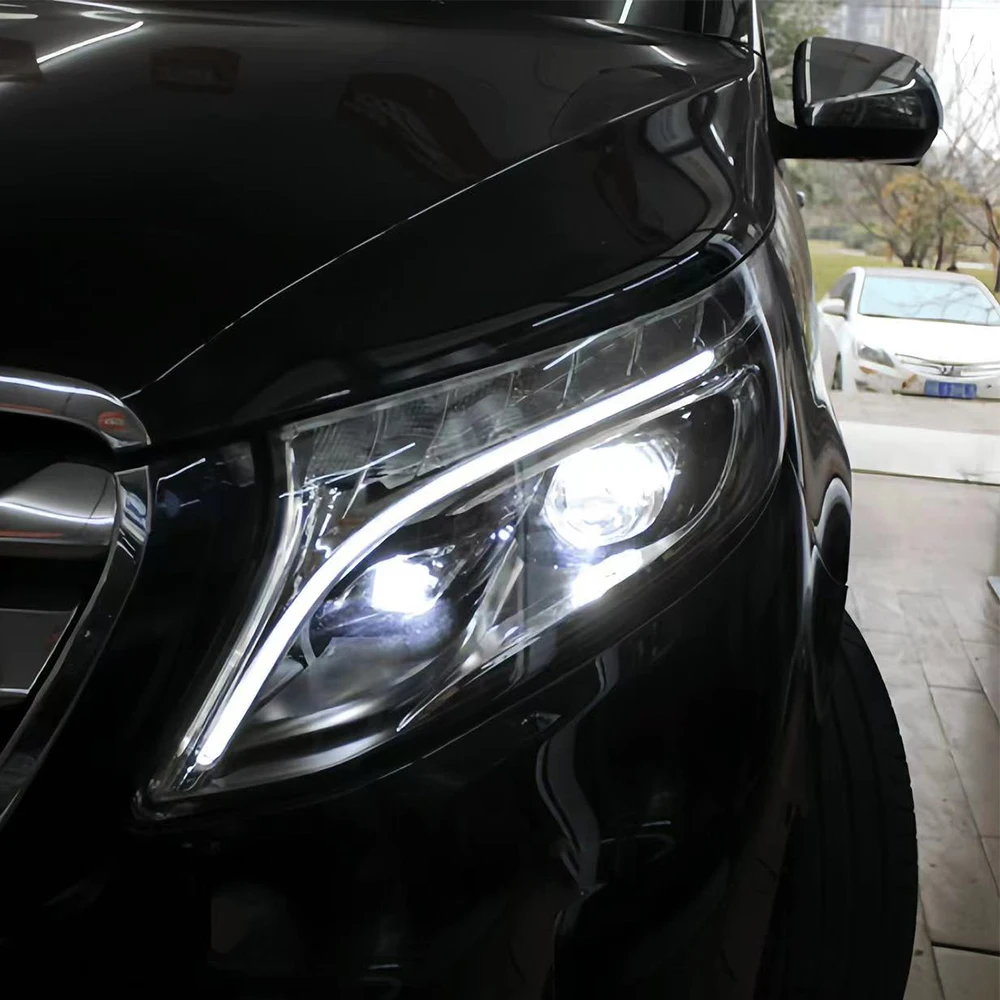 سيارة DRL لمرسيدس بنز الخامس الفئة W447 فيتو 2016 2017 2018 2019 2020 2021 ضوء لوحة توجيهية أنبوب قطاع LED النهار تشغيل ضوء