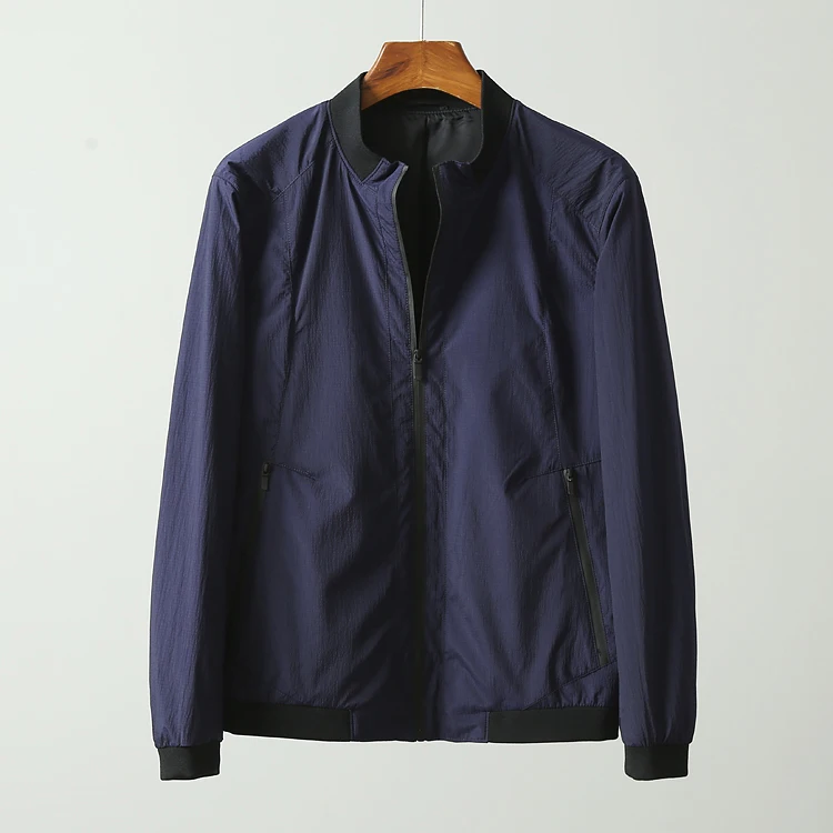 

New Men's Spring Autumn Jaet Stand Collar Casual Outerwear Waterproof Zipper Tagl Men's Cow Goods Long Sve Stand Fit