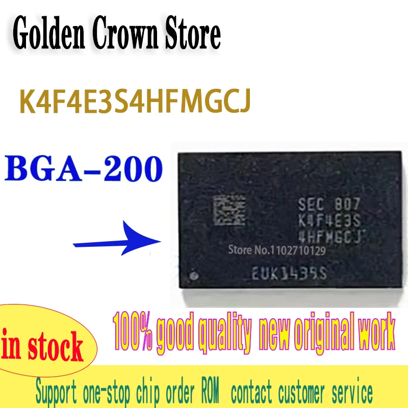 1pcs/lot  NEW K4F4E3S4HFMGCJ Original genuine RAM 4GB LPDDR4 3733Mbps tablet running memory chip. Package BGA-200