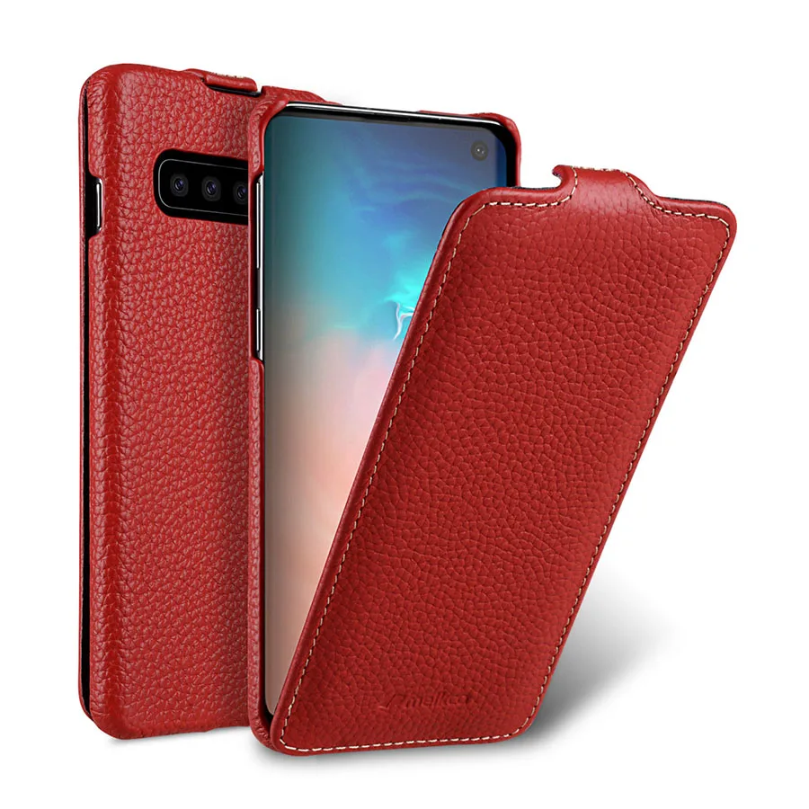 

2020 New 6 Color Business Flip Cover Galaxy S10 Real Genuine Full Grain Leather Cowhide Phone Case Bags S10 Plus.