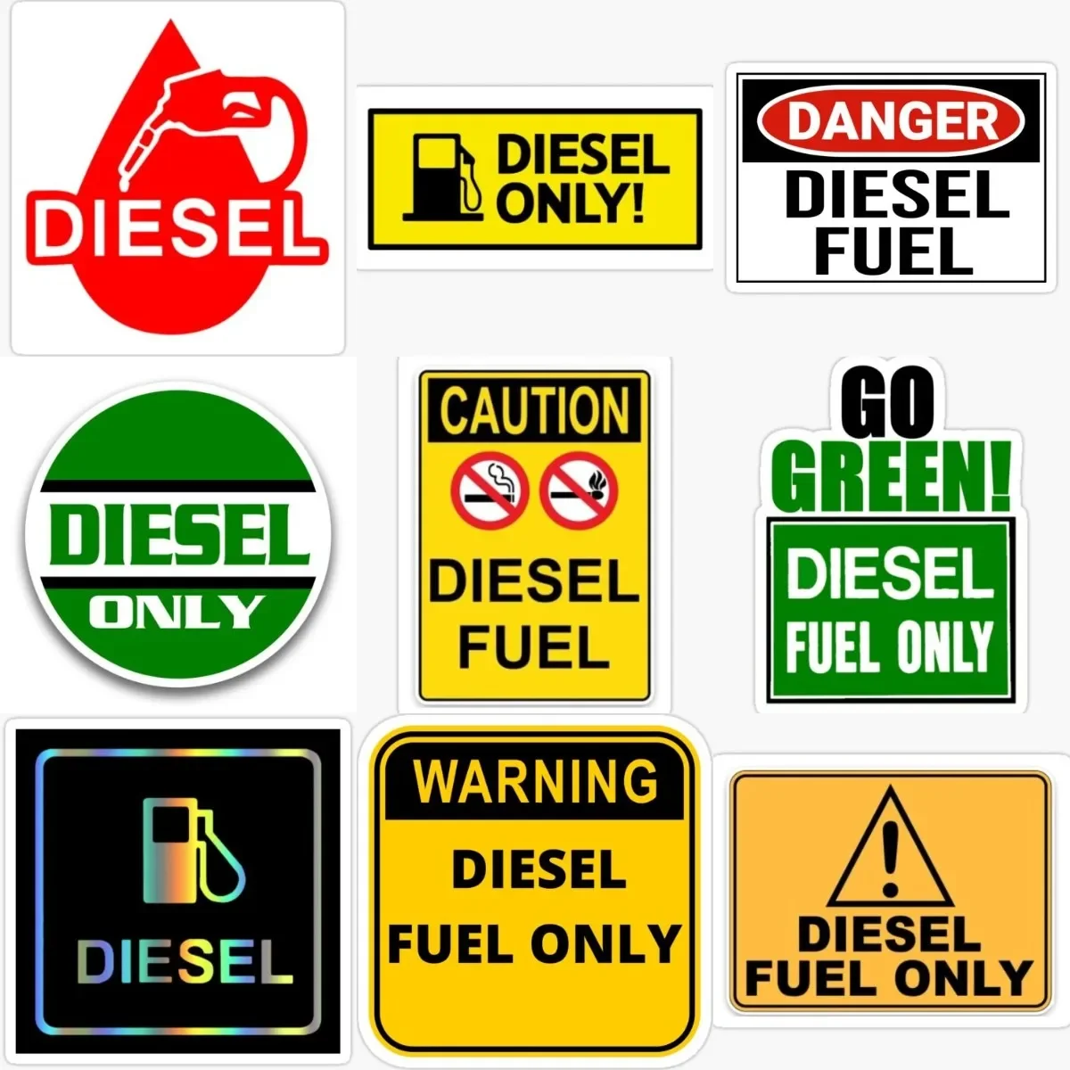 

Diesel Fuel Only Warning PVC Material Waterproof Stickers Accessories for Decorate Wall Car Off-road Helmet Camper Bumper Decad