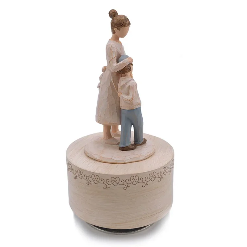 زينة راقصة الباليه صناديق الموسيقى ، المنزل تقليد الخشب الراتنج الحرف ، زخارف الدورية ، الطفل وأمي