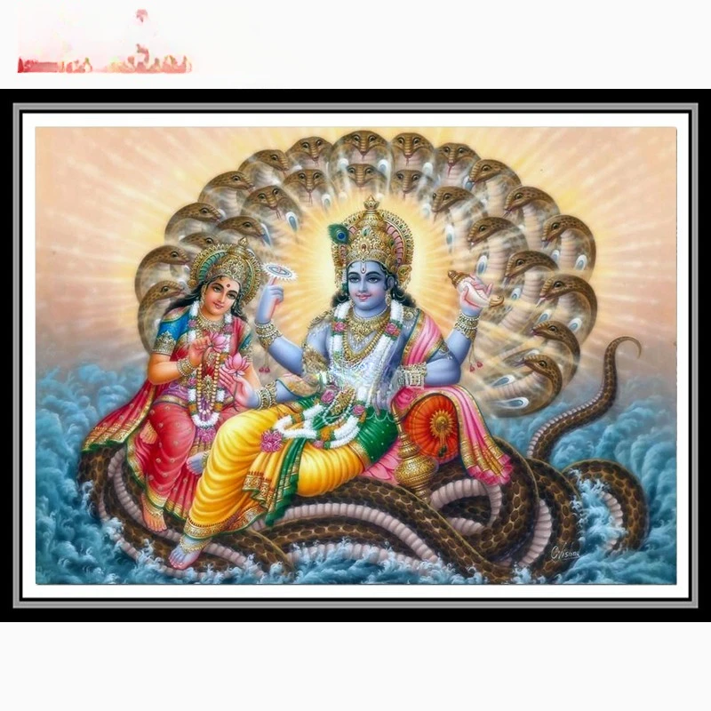 

DIY Square Diamond Full Diamond Diamond Painting Vishnu Sitting on Glasses Snake Set Stick-on Crystals Printed Cross Stitch