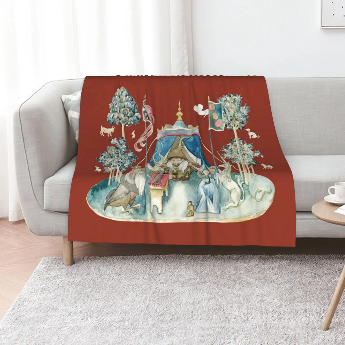 

The Last Unicorn - Two Sides of Magic medieval design Throw Blanket Summer Cool Breathable Blanket for Sleeping