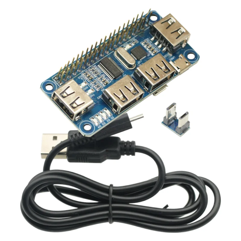 4 Ports USB HUB HAT For Raspberry Pi 3 / 2 / Zero W Extension Board USB To UART For Serial Debugging Compatible With USB2.0/1.0