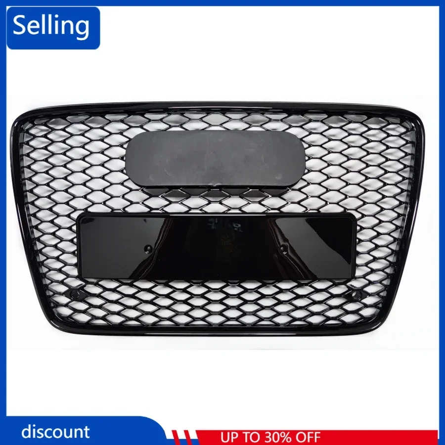 For RSQ7 Style Front Sport Hex Mesh Honeycomb Hood Grill Black for Audi Q7 4L 2007-2015 Car-styling Accessories fast ship