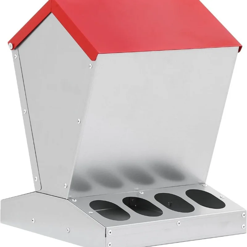 

Galvanized Chicken Feeder Outdoor Weatherproof Metal Poultry Feeder Coop Feeder Spire Automatic Chicken Feeding