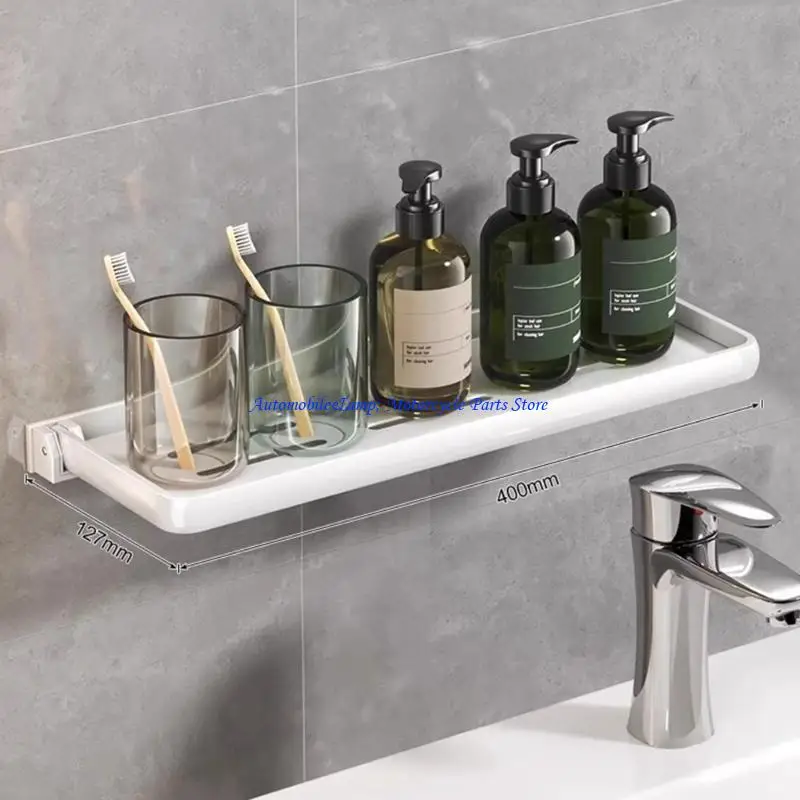 H7BD الجدار الجرف القابل للطي ، 12/16 بوصة الحمام قابلة للطي أقواس رف رف الجدار المنظم للمساحة الصغيرة