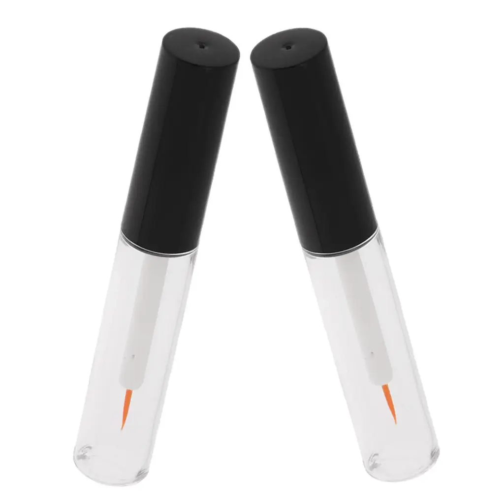 2 stuks 4 ml hervulbare lege helder acryl flesjes buis/mascara/vloeistof met borstel lijmbuis