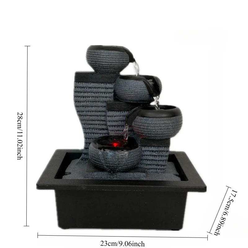 Water View Flowing Water Fountain Indoor Air Humidifier Desktop Fountain Garden Micro Landscape Home Office Feng Shui Decoration - view 2