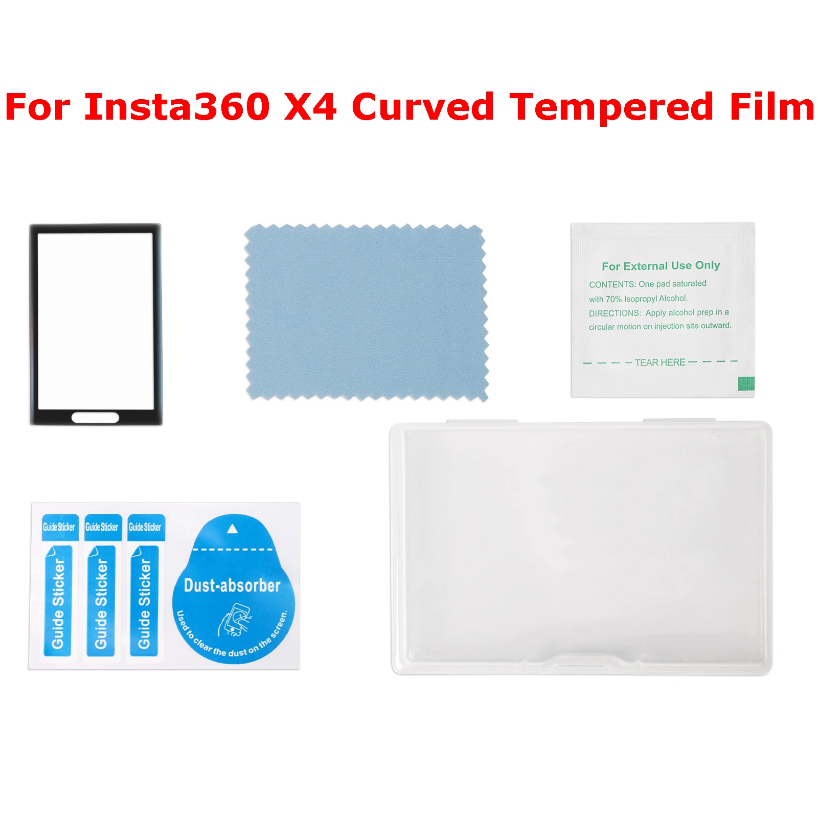 

For Insta360 X4 9H Hardness Curved Tempered Glass Screen Protector Panoramic Action Camera Accessories