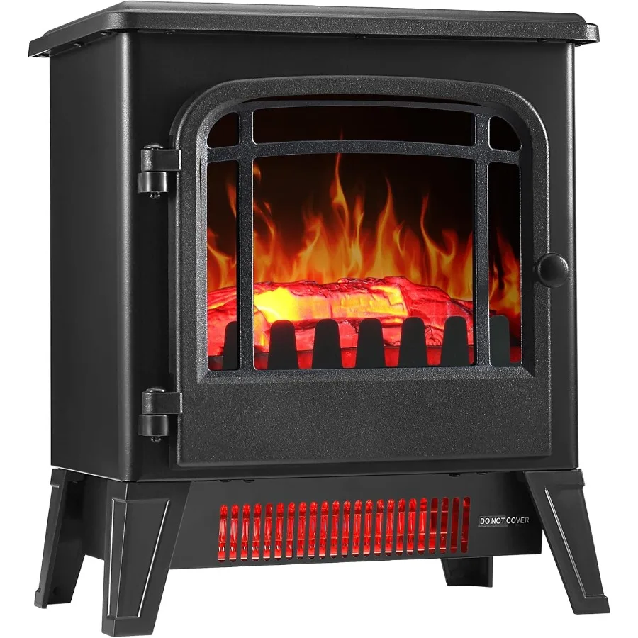 

17 Freestanding Electric Fireplace Heater with Realistic LED 3D Flames and Infrared Heating for Indoor Use 750W 1500W Dual Heat