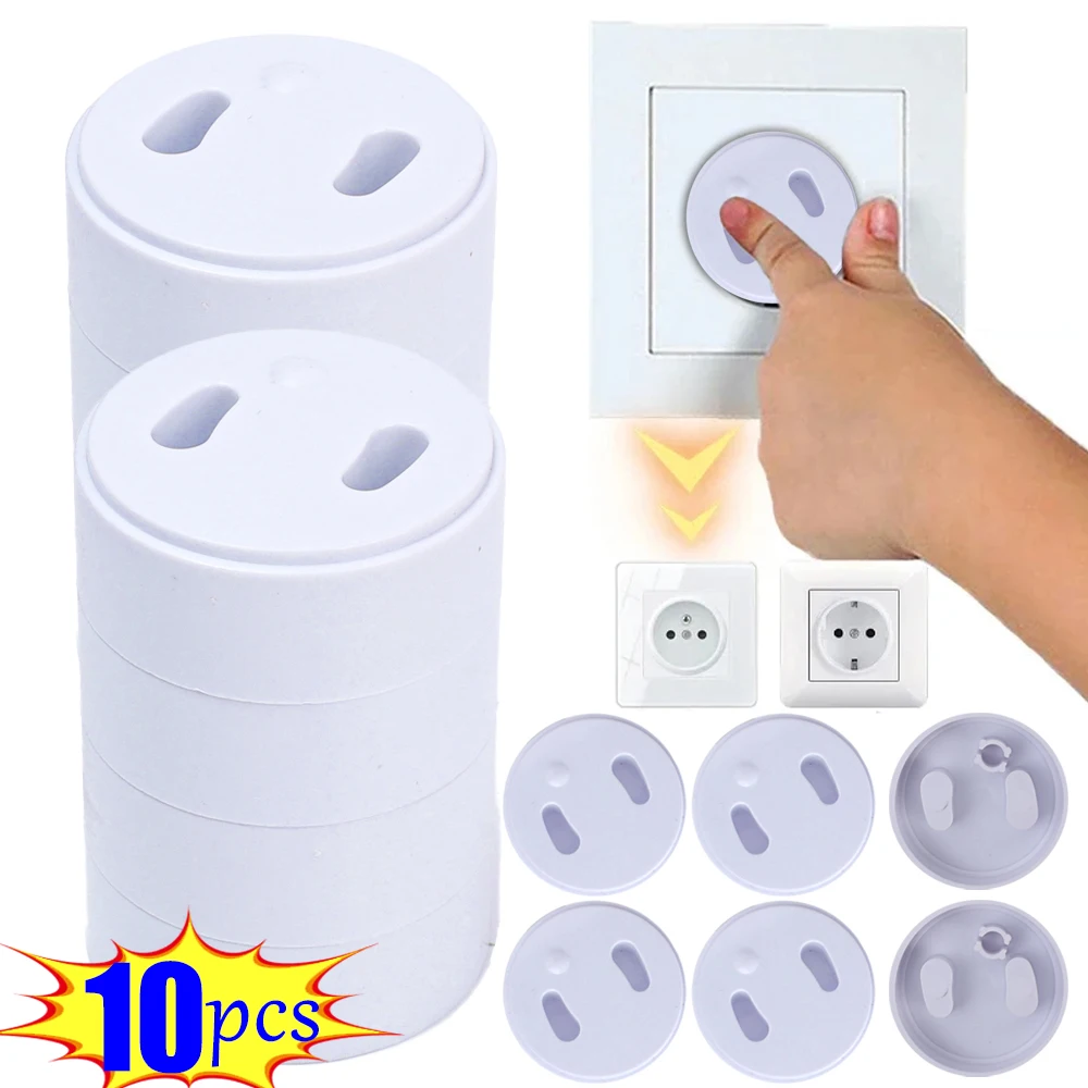 10Pcs Baby Anti-electric Shock Plug Protector Two-hole Safety Socket Protection Cover French Standard Power Socket Protection