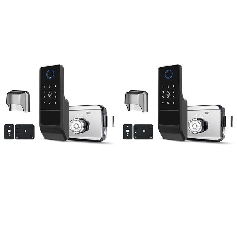

2X Waterproof Tuya Wifi Smart Door Lock Digital Password Double Fingerprint Electronic Rim Lock