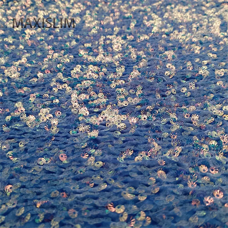 5MM Flannel Sequin Fabrics For Dress Bag Skirt High Quality Shiny Shell Sequin Embroidery Fabrics DIY Sewing Material Wide：125CM