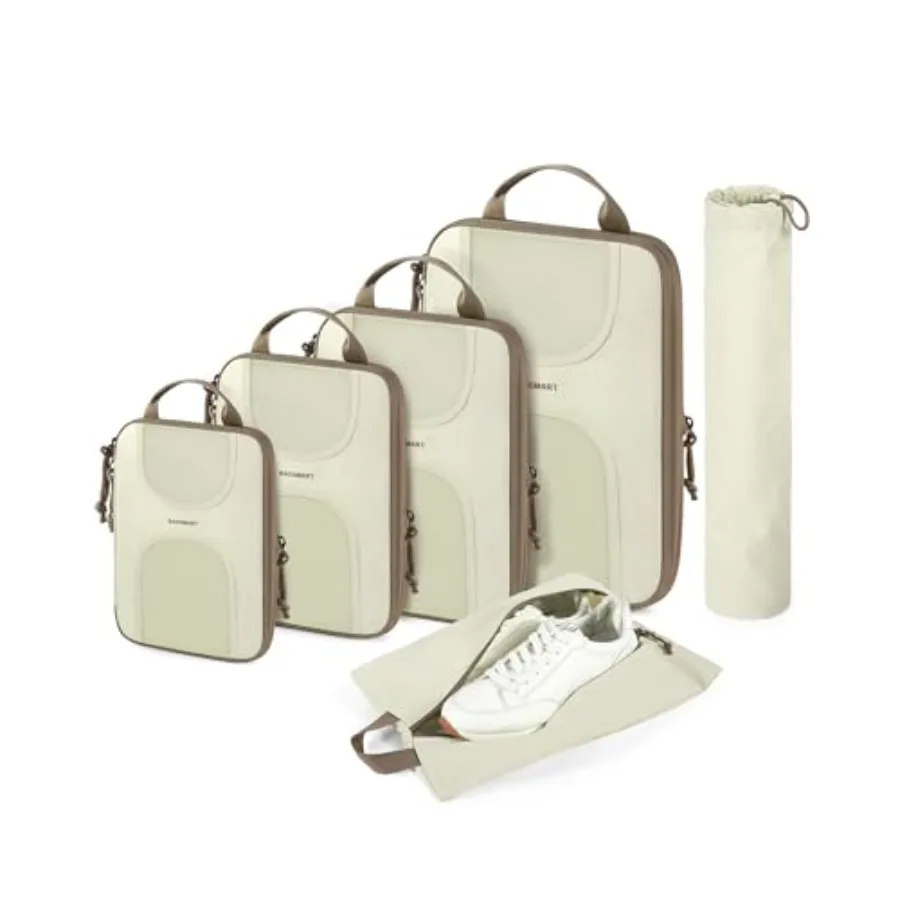 

Compression Packing Cubes 6 Set Lightweight Travel Organizers for Suitcases Compact Packing Cubes in Multiple Colors with Compr
