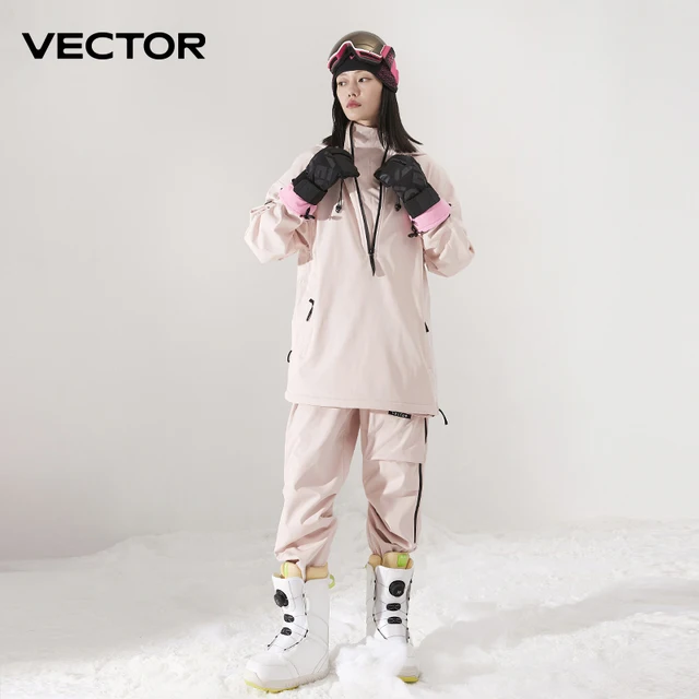 Men Women Solid Color Ski Jacket Ski Pants Warm Windproof Winter Overalls Hoodie Waterproof Outdoor Sports Clothing Snowboard 4