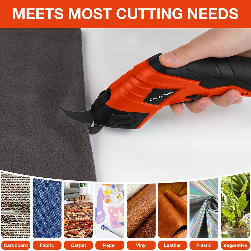4V Professional Electric Scissors, Home USB Charging, Cordless Sewing Scissors DIY Leather/Cloth Cutting Tools, Tufting Scissors