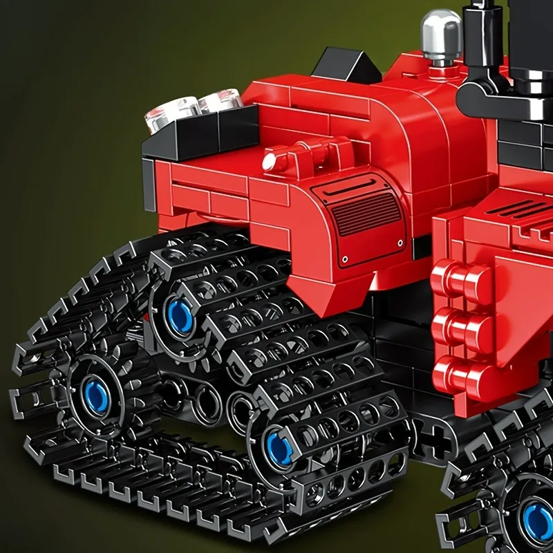 農業機械用の追跡型トラクターモデルの組み立てブロックセット、農業機械のDIY組み立て玩具、以下に適しています。