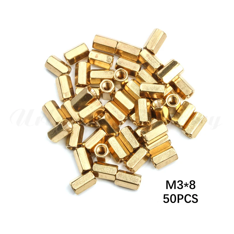 50PCS M2 M3 M4 Hex Nut Spacing Screw Female Brass Threaded Pillar PCB Motherboard Standoff Spacer 4mm/5mm/6mm/8mm/10mm/15mm/20mm