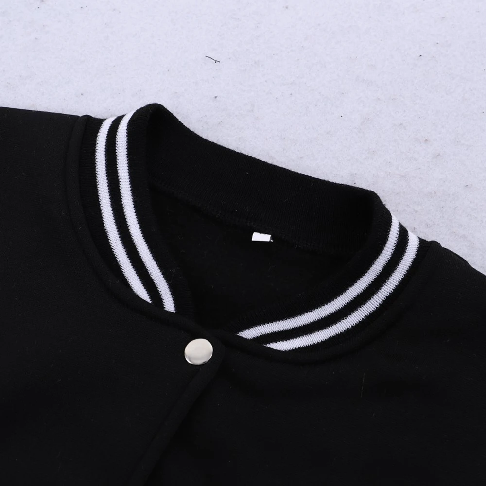 Customized The Logo Text Women Baseball Jersey Oversized American Sportswears Casual Hip Hop Jacket Autumn Coat DIY Clothing image 3