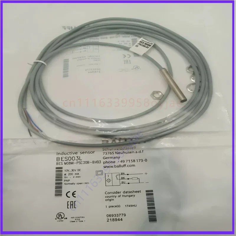 BES003L Proximity Switch BESM08MI-PSC20B-BV03 Three Wire PNP Normally Open Sensor Flush Installation