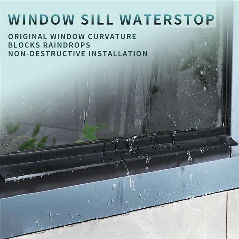 1m Window Sill Waterstop Window Water Blocking Bar Home Window Rain Flashing Board Waterproof Water Deflector Sealing Strip