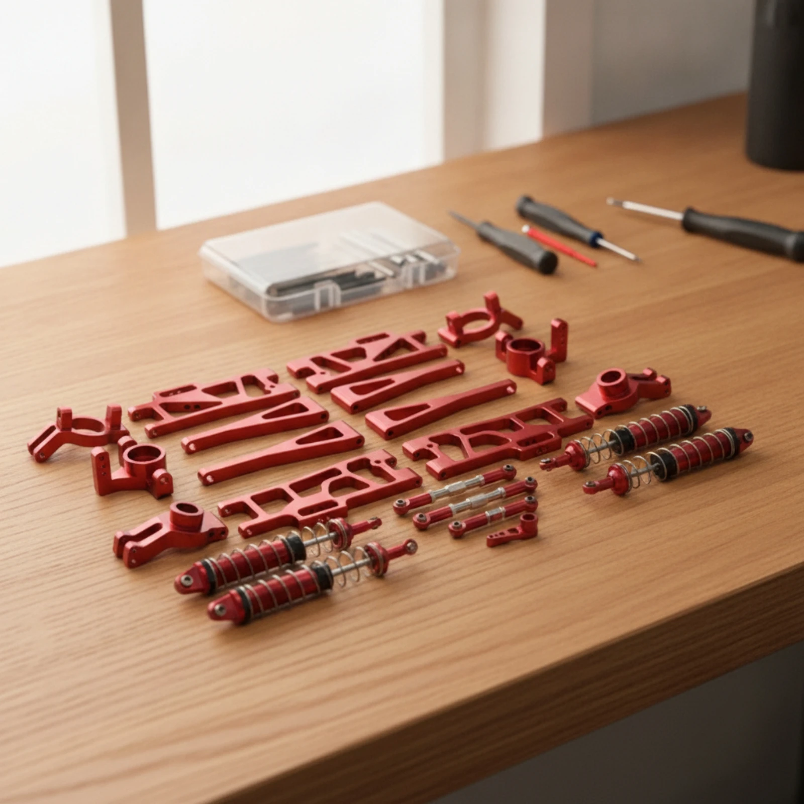 RC Car Upgrade Parts Kit Anodized Shock Absorbers with Springs Front and Rear Shock Absorbers Professional
