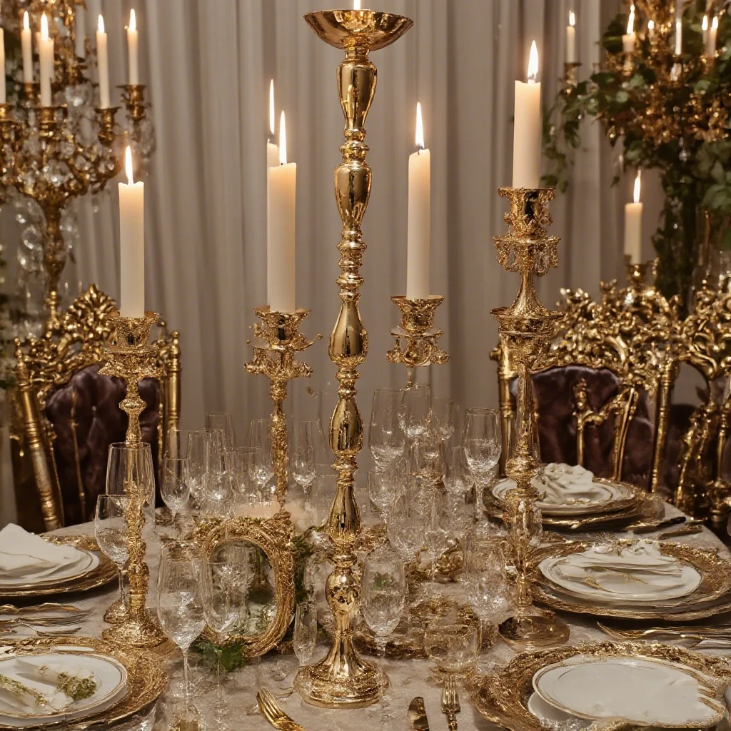 

10pcs 100cm tall gold sliver Gold Metal Chandelier Stand Gold no Hanging Candelabra Backdrop stick Stand for Wedding Decoration