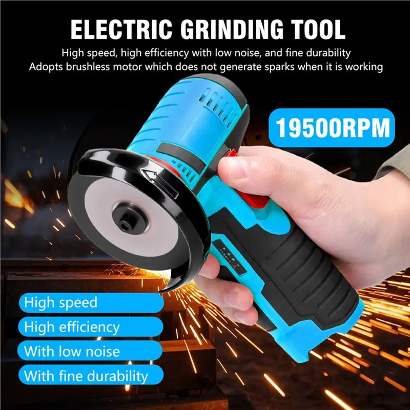 AAAN-Diamonds Grinding/Cutting/Polishing 12V 19500RPM Cordless Angle Grinder Mini Rechargeable Multi-Function Tool US Plug