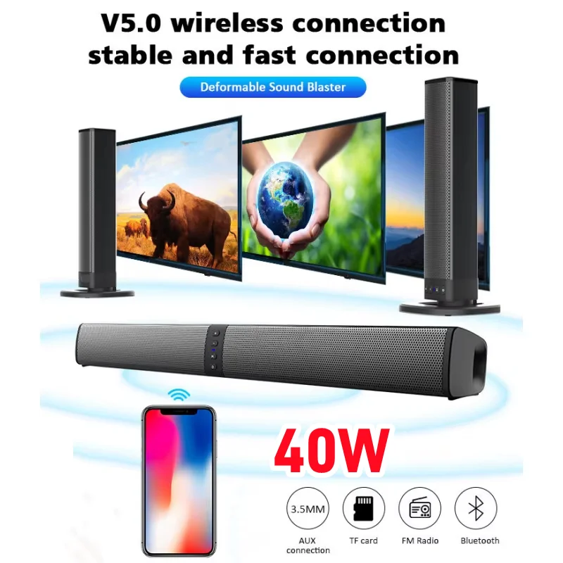 

Wireless Bluetooth Speaker Home Theater Stereo Surround Multifunctional Subwoofer Support TV/Computer Foldable Split Soundbar