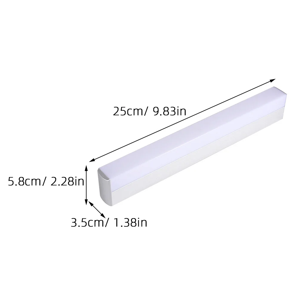

25CM 12W White Light Bathroom Mirror Light Cabinet Light Simple Installation Wall Lamp Modern Minimalist Wall Lamp(Silver)