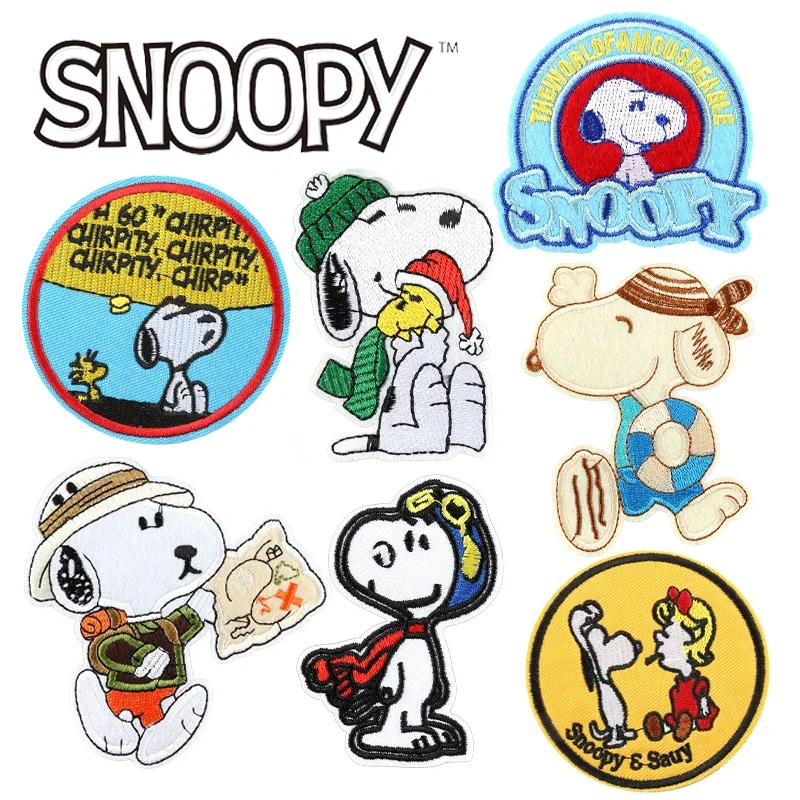 

Snoopy Cartoon Embroidery Cloth Sticker Fashion Girls Jacket Jeans Backpack Clothes Stickers DIY Clothing Decoration Supplies