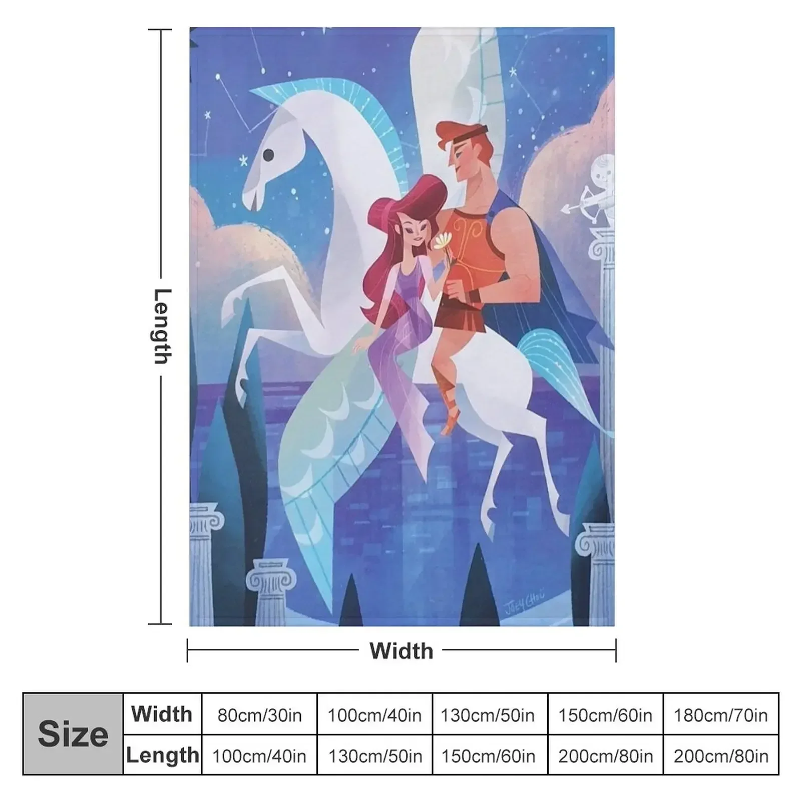 Hercules, Meg & Pegasus Throw Blanket anime Soft Blankets