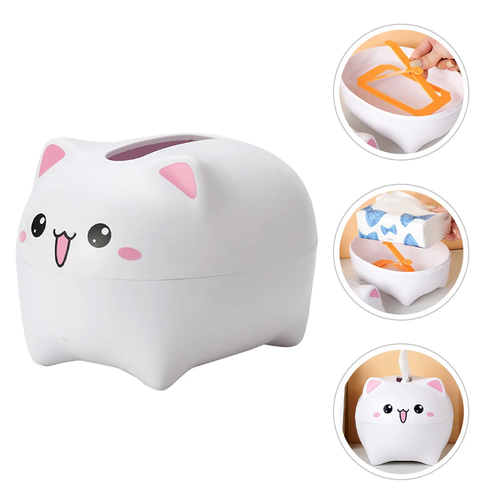 

Cat Shape Tissue Box Organizer Decorative Napkin Holder for Bathroom Bedroom Car Office Tabletop Tissue Dispenser