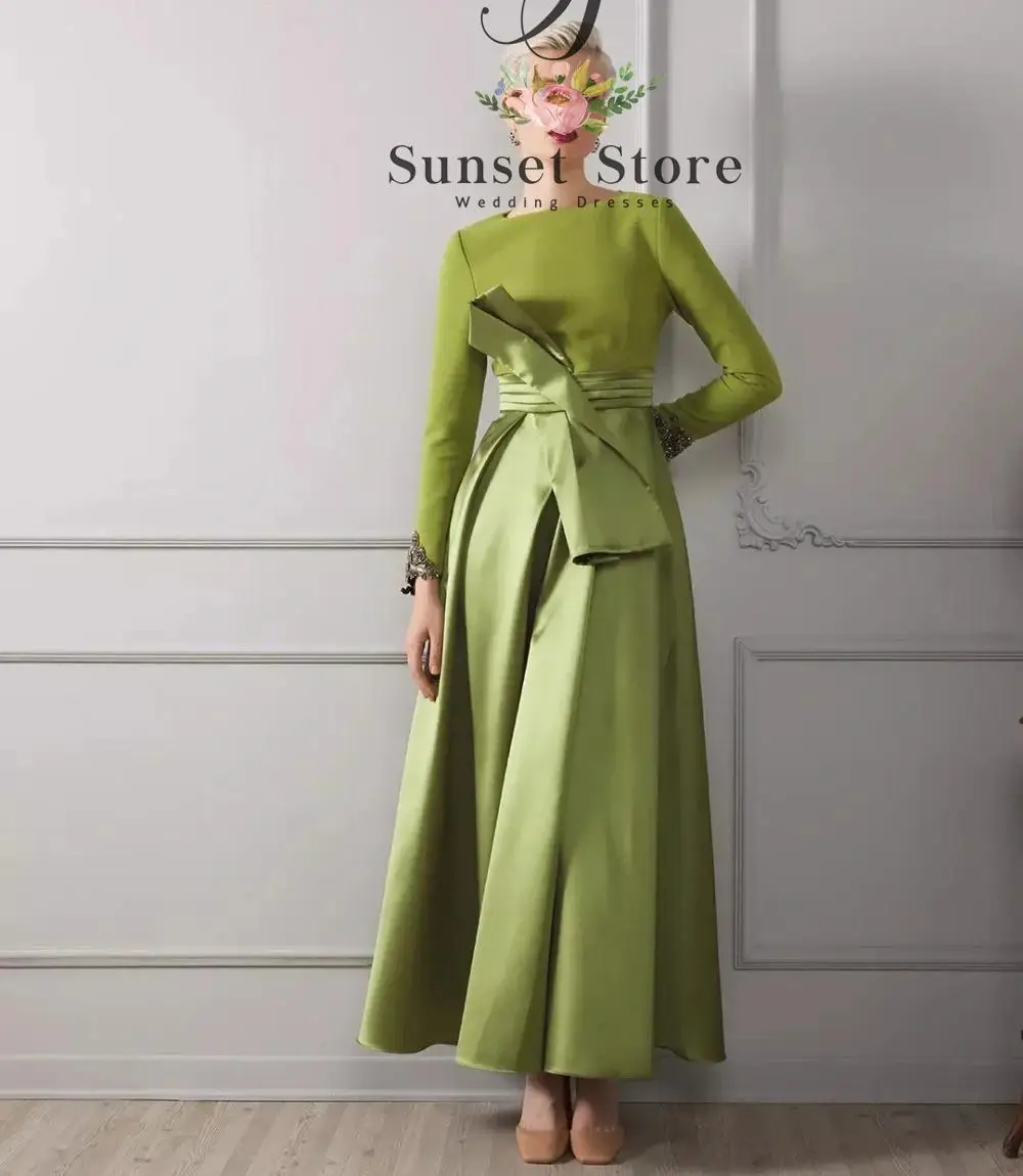 

Customized A-line Jewel Midi Dresses Bespoke Occasion Evening Simple Fashion High Quality