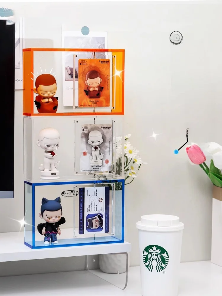 

Acrylic Display Stand for Single Dolls Toy Storage Box Suitable for Bubble Monster Boy Zhaong Individual Figure owcase
