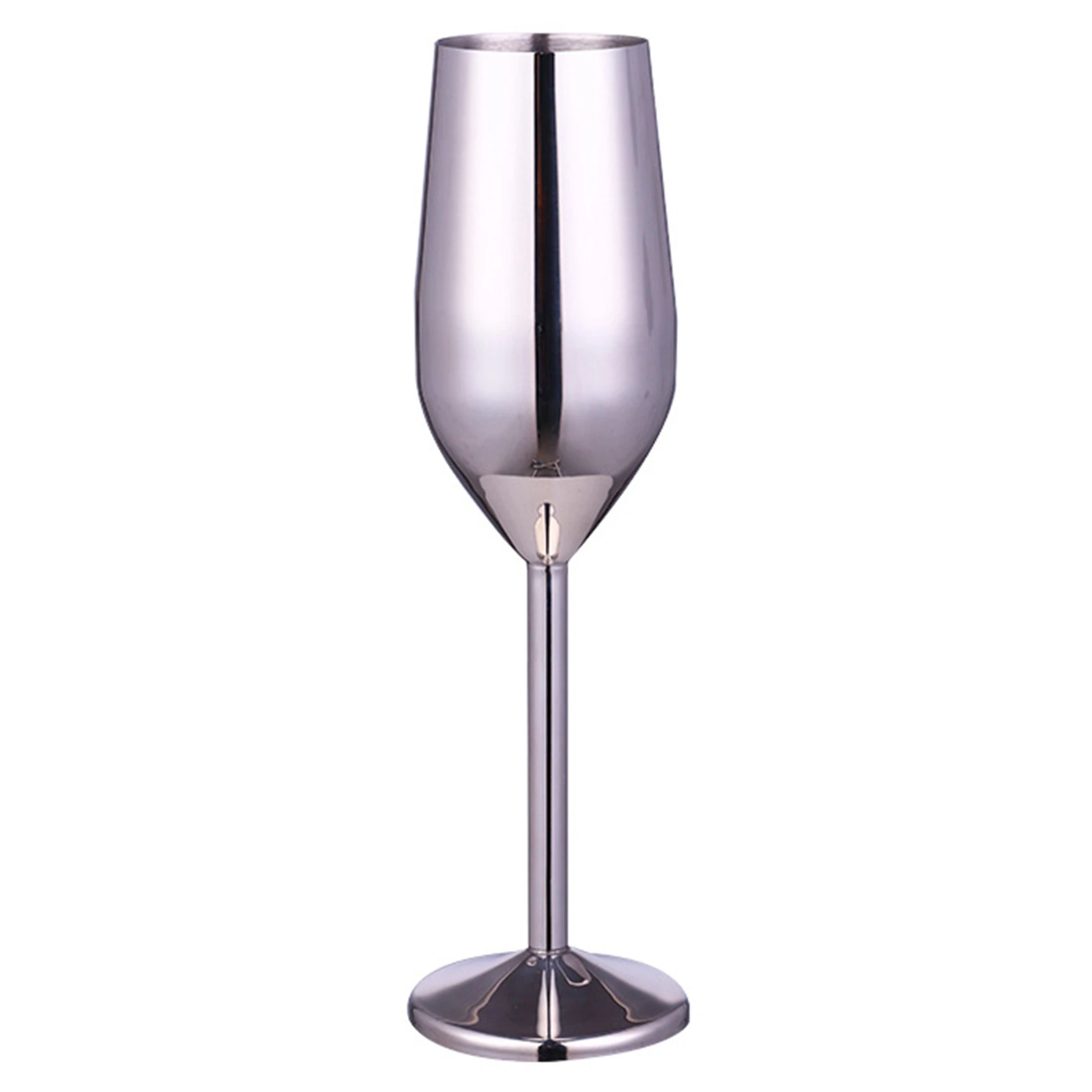 Stainless Steel Champagne Cup Wedding Toasting Champagne Wine Glass Cocktail Glass Restaurant Goblet - Silver