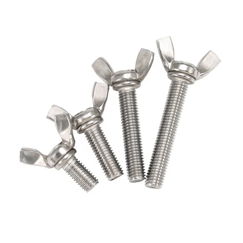 Tornillos de mariposa de acero inoxidable, Perno de mariposa de Zinc blanco, garra de tornillo de pulgar 304/316/201, 1-10 M5, M3, M4, M6, M8, M10