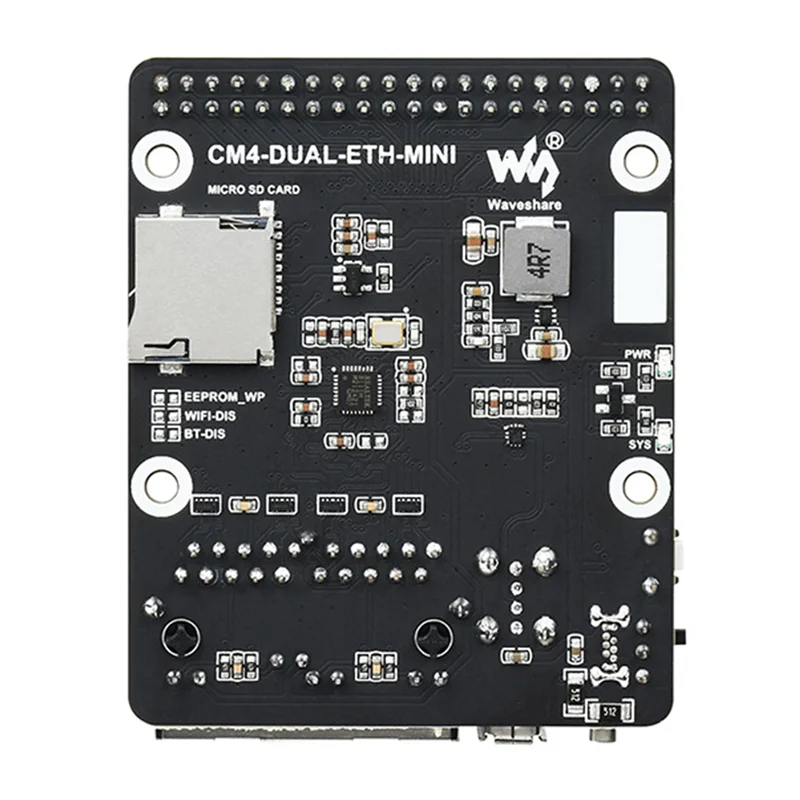 Waveshare CM4-DUAL-ETH-MINI Expansion Board for Raspberry Pi Compute Module 4 RJ45 Dual Gigabit Ethernet Port Expansion Board