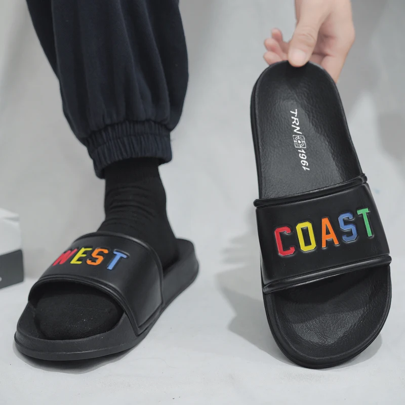 

Шлепанцы для мужчин и женщин, повседневные пляжные сандалии, круглый носок, Нескользящие, модные, белые