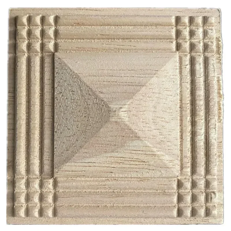 5-8cm Square Wood Applique Carved Decal Corner Onlay Unpainted Furniture for Vintage Home Decor Door Cabinet Decoration Maison