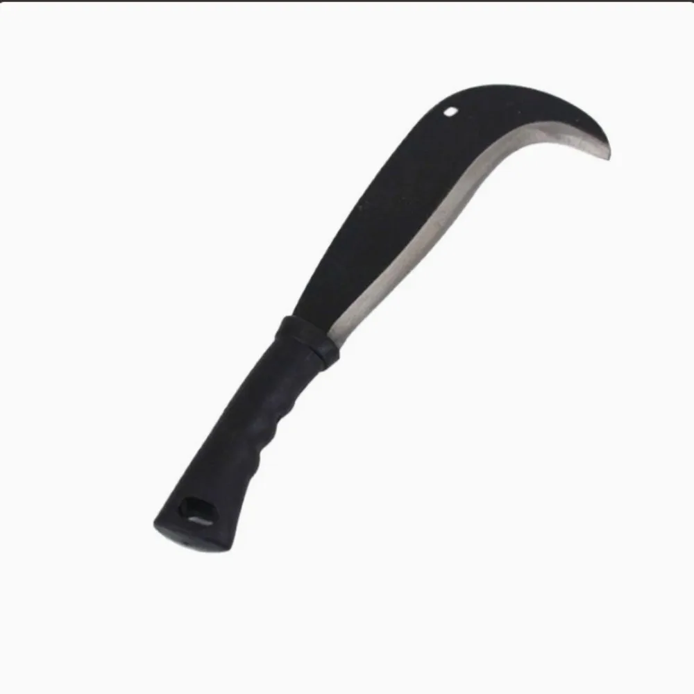 Heavy Duty Outdoor Cutting Tool with Curved High Carbon Steel Blade for Weed Brush Clearing Grass Cutting Yard Work